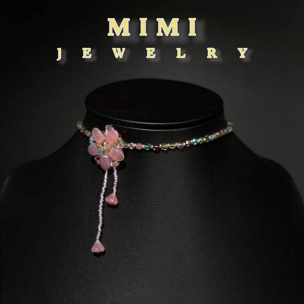 (K13) Fire-Polished Flower Necklace KIT