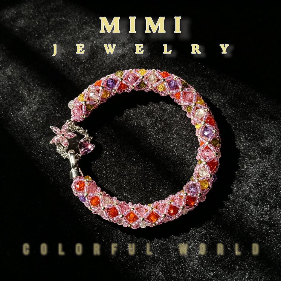 （K11) Colouful Zirconia Bangle Bracelet (DIY KIT)