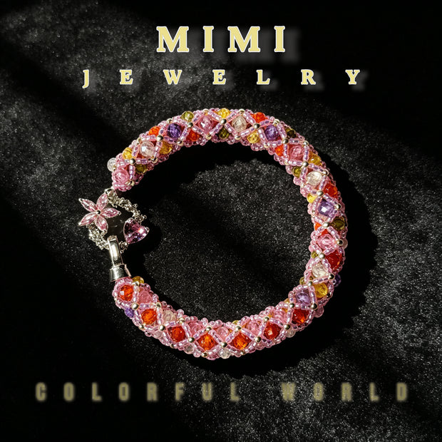 （K11) Colouful Zirconia Bangle Bracelet (DIY KIT)