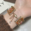 Peach Blossom Window Grille Bracelet | 4-Hour Handwoven TOHO Bead Jewelry
