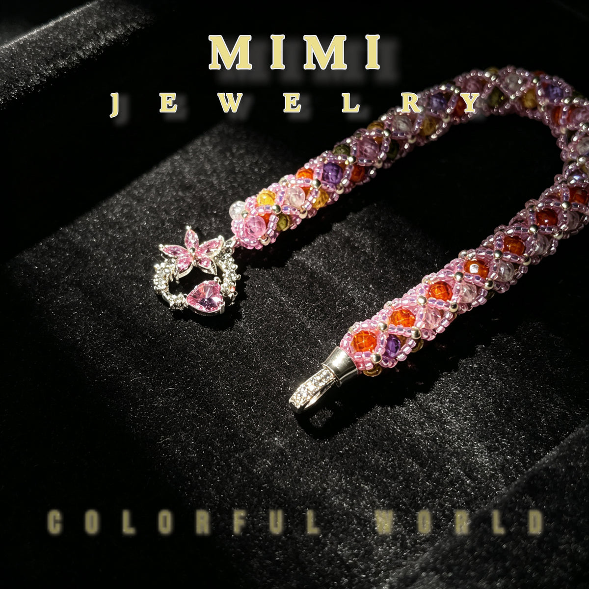 （K11) Colouful Zirconia Bangle Bracelet (DIY KIT)
