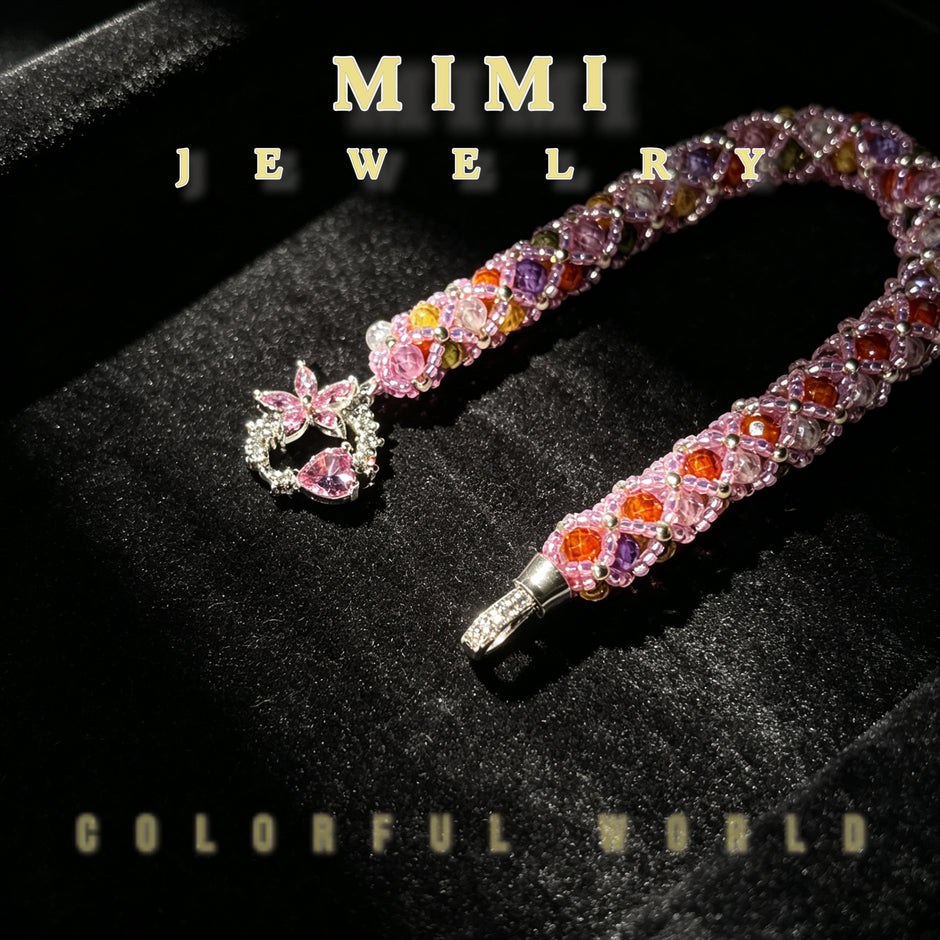 （K11) Colouful Zirconia Bangle Bracelet (DIY KIT)