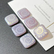 Laser Etched Czech Glass Square Beads - Shell, Sea Urchin & Checkerboard Pattern Loose Cube Beads