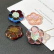 21mm Czech Glass Faceted 5-Petal Hibiscus Blossom Loose Beads