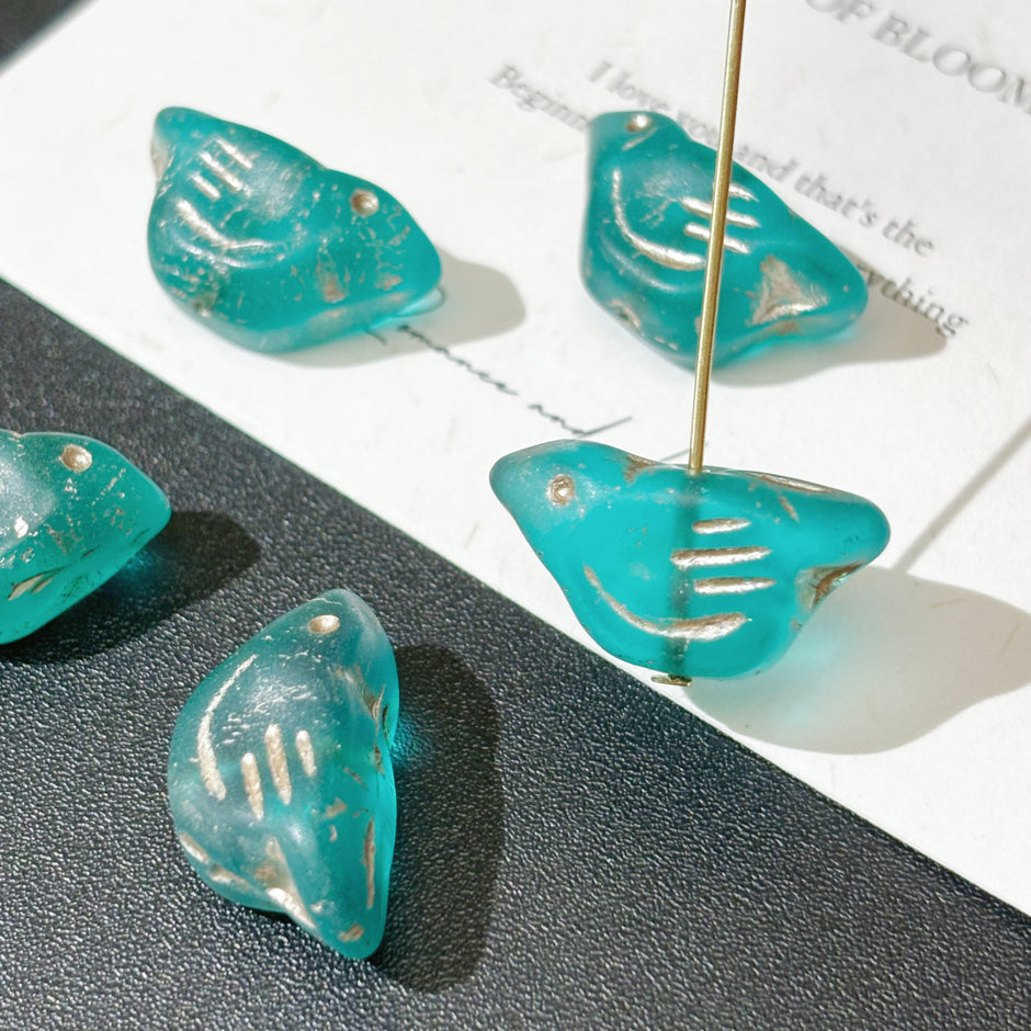 11x22mm Czech Glass Bird Beads - Vintage Songbird Loose Focal Beads for DIY Bracelet & Jewelry
