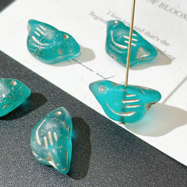 11x22mm Czech Glass Bird Beads - Vintage Songbird Loose Focal Beads for DIY Bracelet & Jewelry