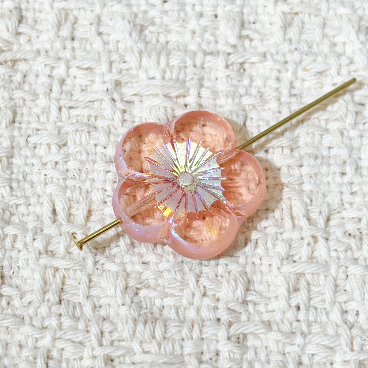 21mm Czech Glass Faceted 5-Petal Hibiscus Blossom Loose Beads
