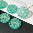 18mm Czech Glass Origami Flower Coin Beads - Geometric Floral Round Loose Beads for DIY Jewelry