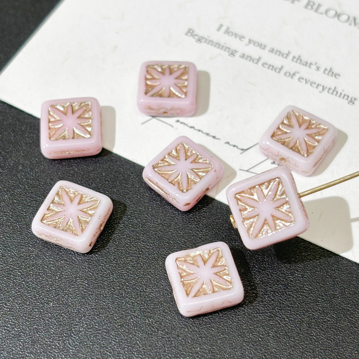 10mm Czech Glass Starburst Beads - Celestial Carved Loose Focal Beads for DIY Jewelry Making