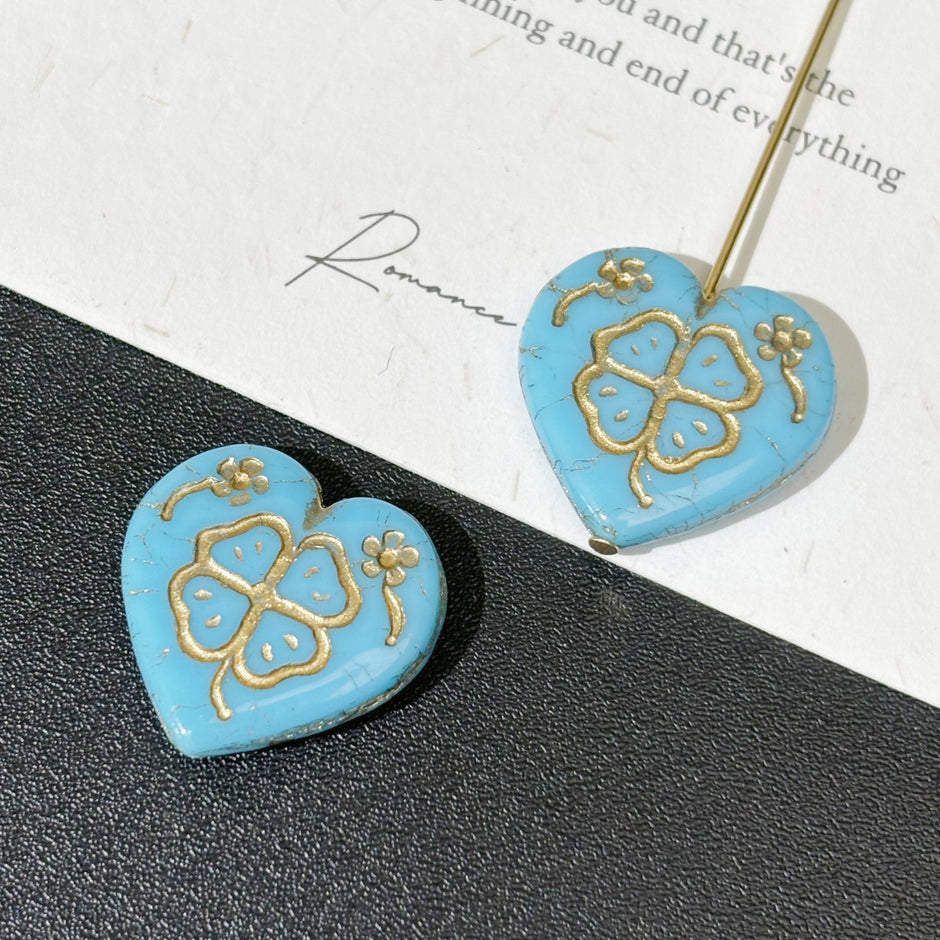 Multi-Size and shapes of Czech Glass Heart Beads for Handcrafted Jewelry & Crafts