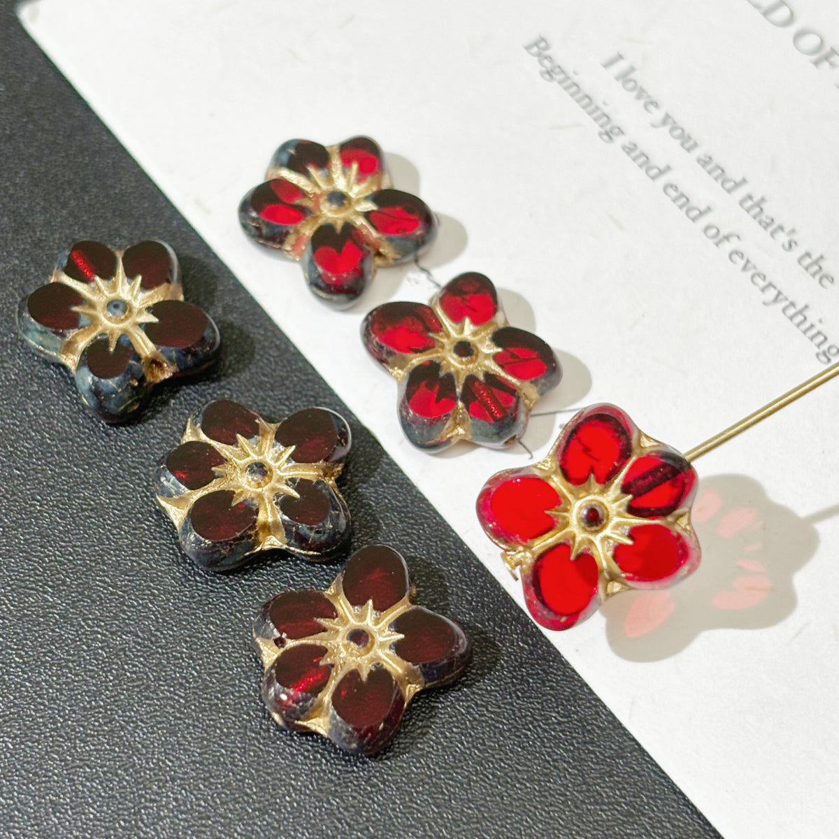 14x12mm Czech Glass Starfish Flower Beads - Cute Sea Star Loose Beads for DIY Bracelets, Necklaces & Phone Charms