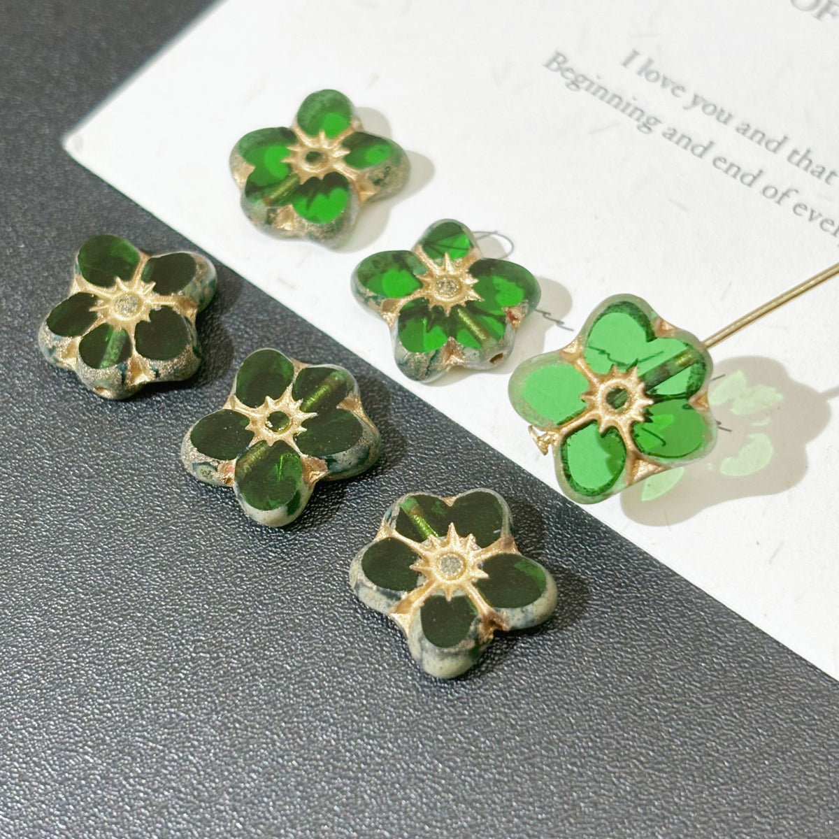 14x12mm Czech Glass Starfish Flower Beads - Cute Sea Star Loose Beads for DIY Bracelets, Necklaces & Phone Charms