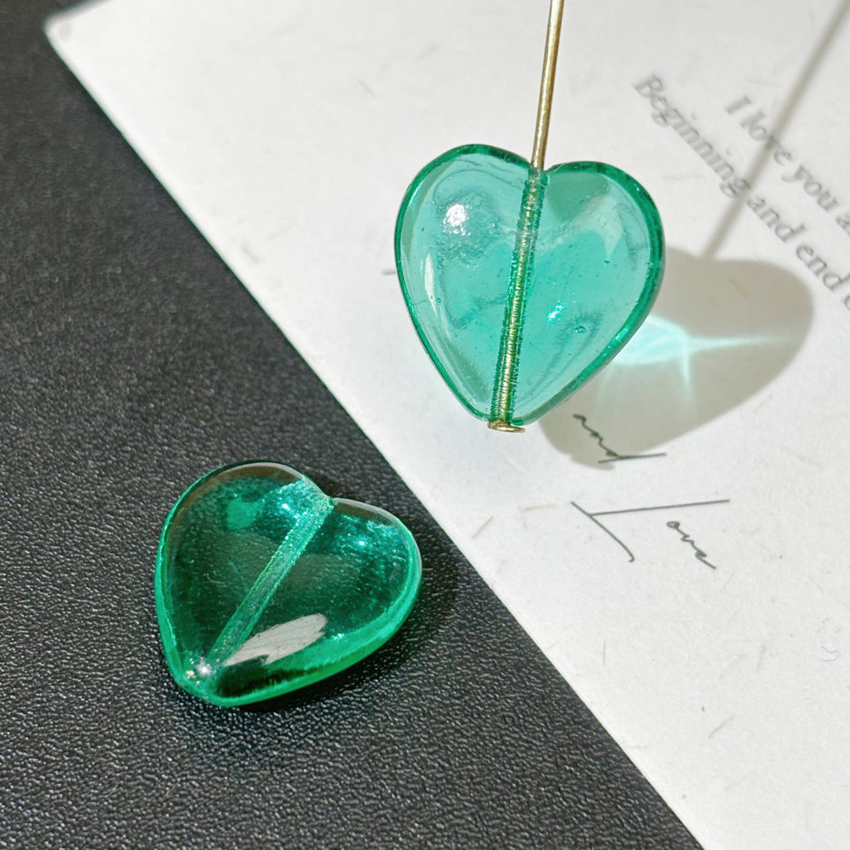 Multi-Size and shapes of Czech Glass Heart Beads for Handcrafted Jewelry & Crafts