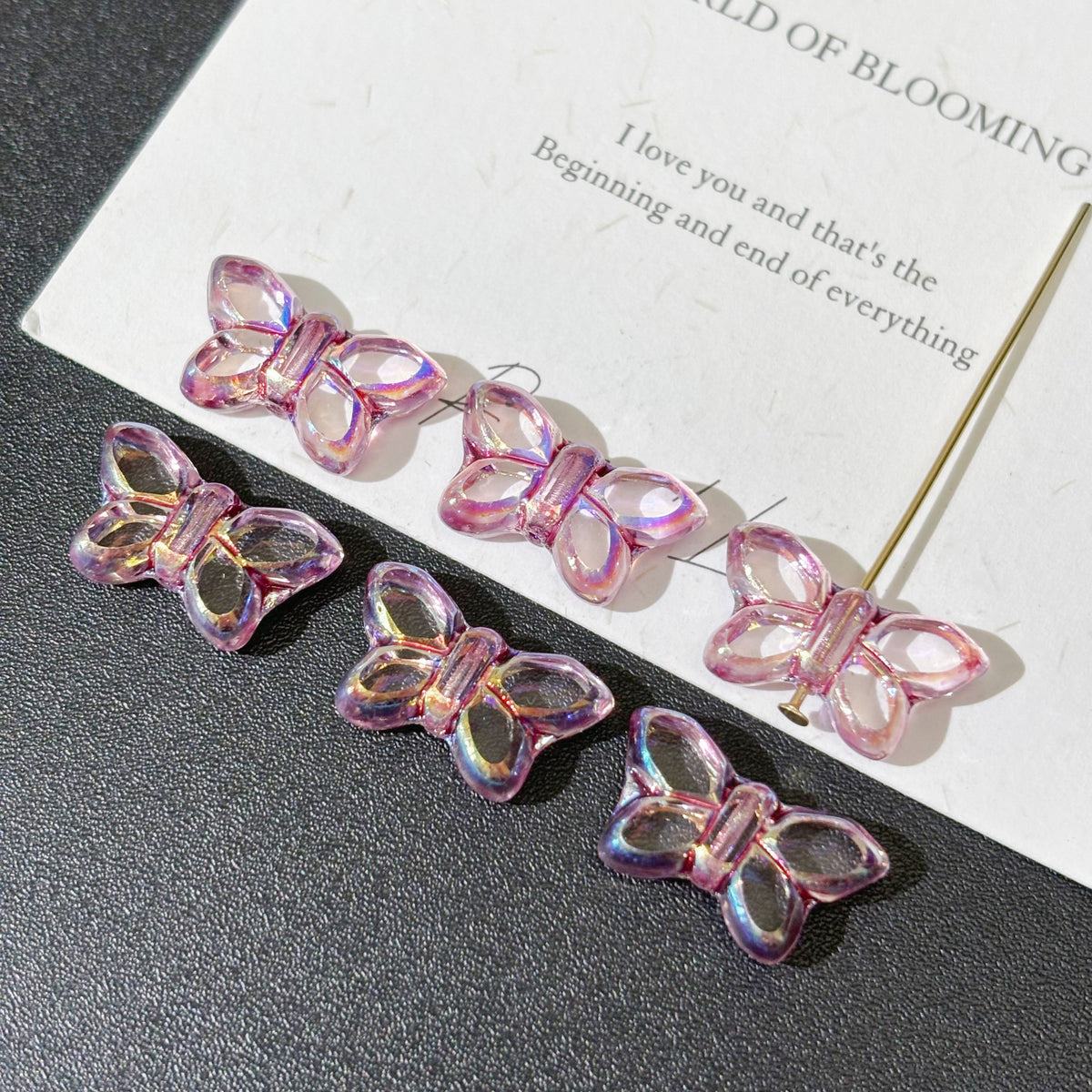 20*12mm Czech Glass Butterfly Beads - Vertically Drilled Loose Floral Animal Beads for DIY Jewelry