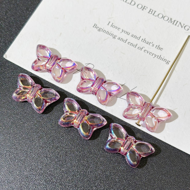 20*12mm Czech Glass Butterfly Beads - Vertically Drilled Loose Floral Animal Beads for DIY Jewelry