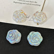 18mm Etched Czech Glass Rose Flower Beads - Vintage Carved Loose Focal Beads for DIY Jewelry