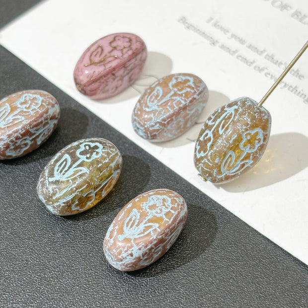 16x11mm Vintage Vase Czech Glass Beads Mix Color