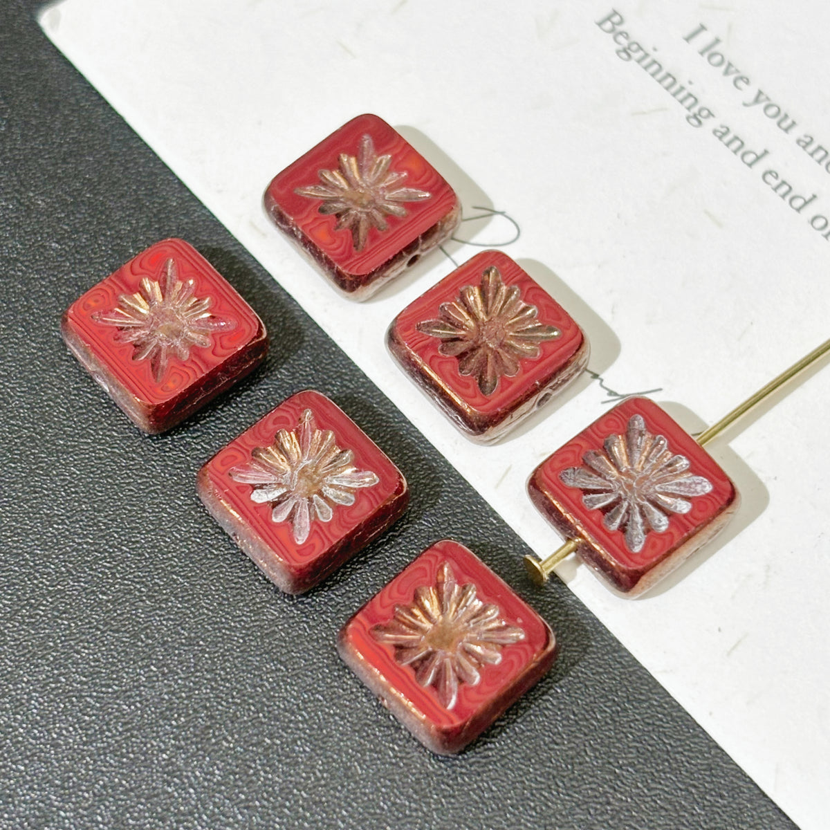 10mm Czech Glass Starburst Beads - Celestial Carved Loose Focal Beads for DIY Jewelry Making