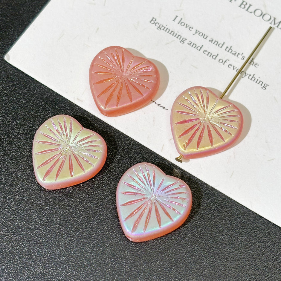 Multi-Size and shapes of Czech Glass Heart Beads for Handcrafted Jewelry & Crafts