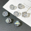 11mm Czech Glass Textured Bicone Beads - Clear Shiny Grey
