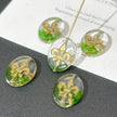 17x13mm Vintage Czech Glass Iris Flower Oval Coin Beads - Loose Focal Beads for DIY Jewelry