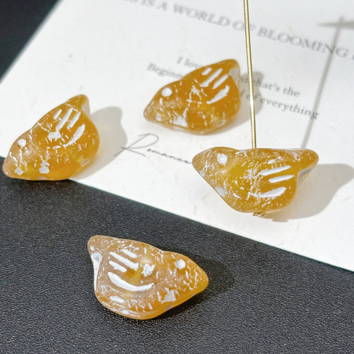 11x22mm Czech Glass Bird Beads - Vintage Songbird Loose Focal Beads for DIY Bracelet & Jewelry
