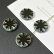 18mm Faceted Black Picasso Sunflower Czech Glass Beads 1pc