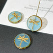 18mm Czech Glass Dragonfly Coin Beads - Vintage Round Loose Beads for DIY Bracelet & Jewelry