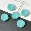 14mm Hawaiian Hibiscus Flower Czech Glass Beads - Pressed Floral Loose Focal Beads for DIY Jewelry