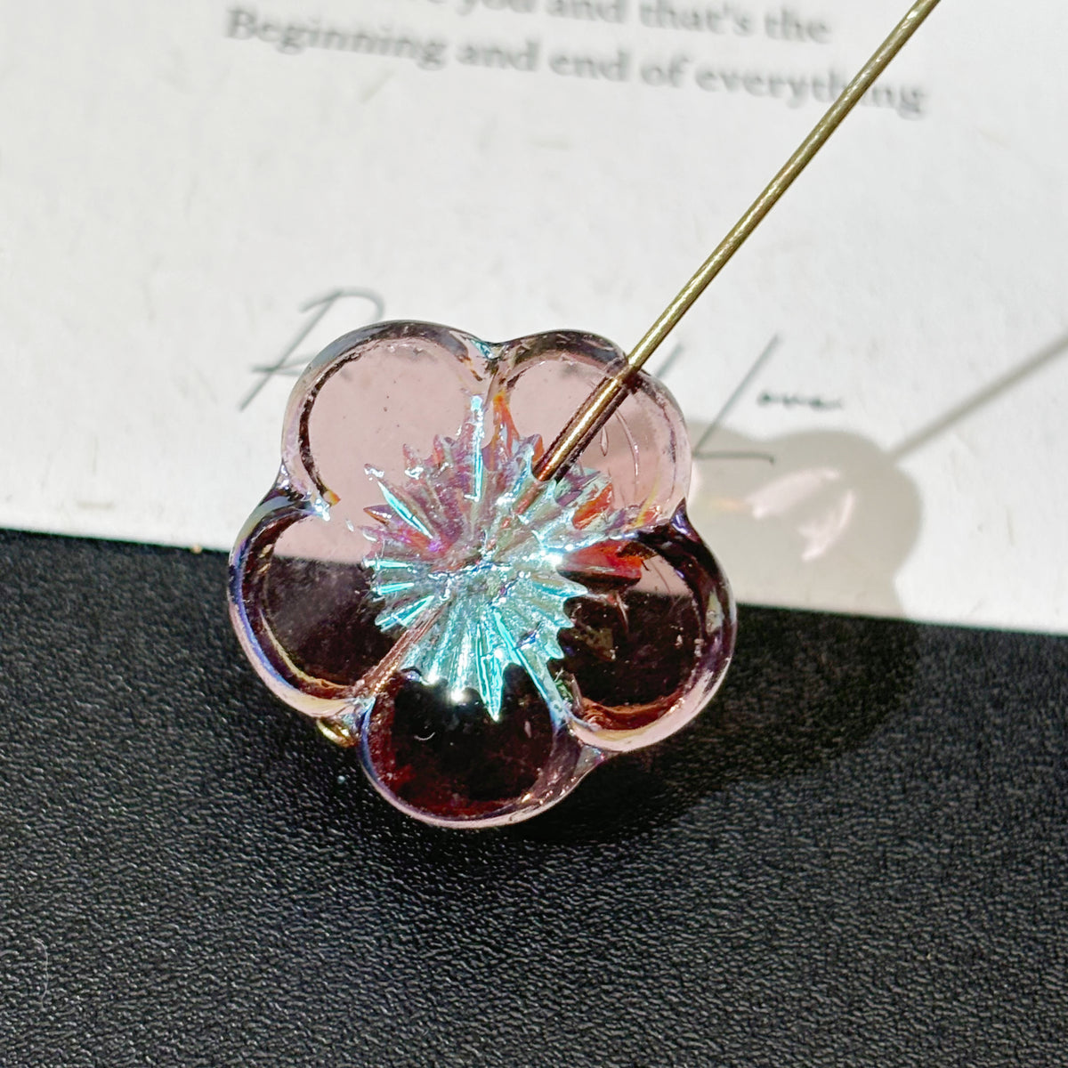 21mm Czech Glass Faceted 5-Petal Hibiscus Blossom Loose Beads