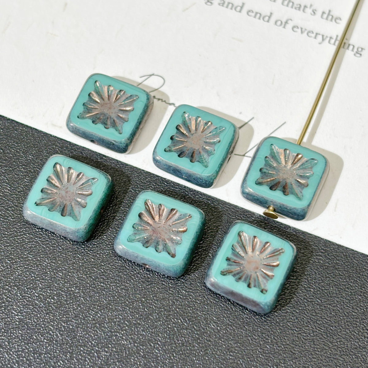 10mm Czech Glass Starburst Beads - Celestial Carved Loose Focal Beads for DIY Jewelry Making
