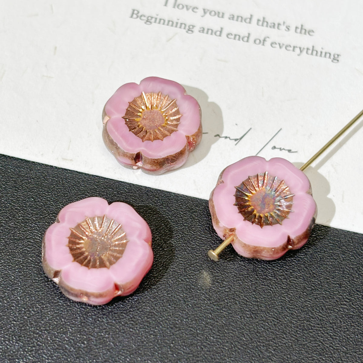 14x16mm Faceted Hawaiian Flower Czech Glass Beads 1pc