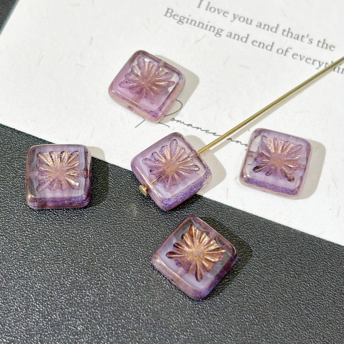 10mm Czech Glass Starburst Beads - Celestial Carved Loose Focal Beads for DIY Jewelry Making