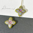 14mm Czech Glass Four-Leaf Clover Beads - Lucky Cross Flower Loose Beads for DIY Necklaces & Bracelets