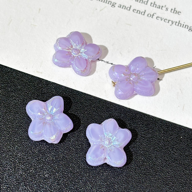 14x12mm Czech Glass Starfish Flower Beads - Cute Sea Star Loose Beads for DIY Bracelets, Necklaces & Phone Charms