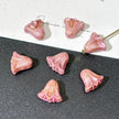 9x10mm Vintage Lily Flower Czech Glass Beads - Pressed Floral Loose Beads for DIY Bracelets & Jewelry