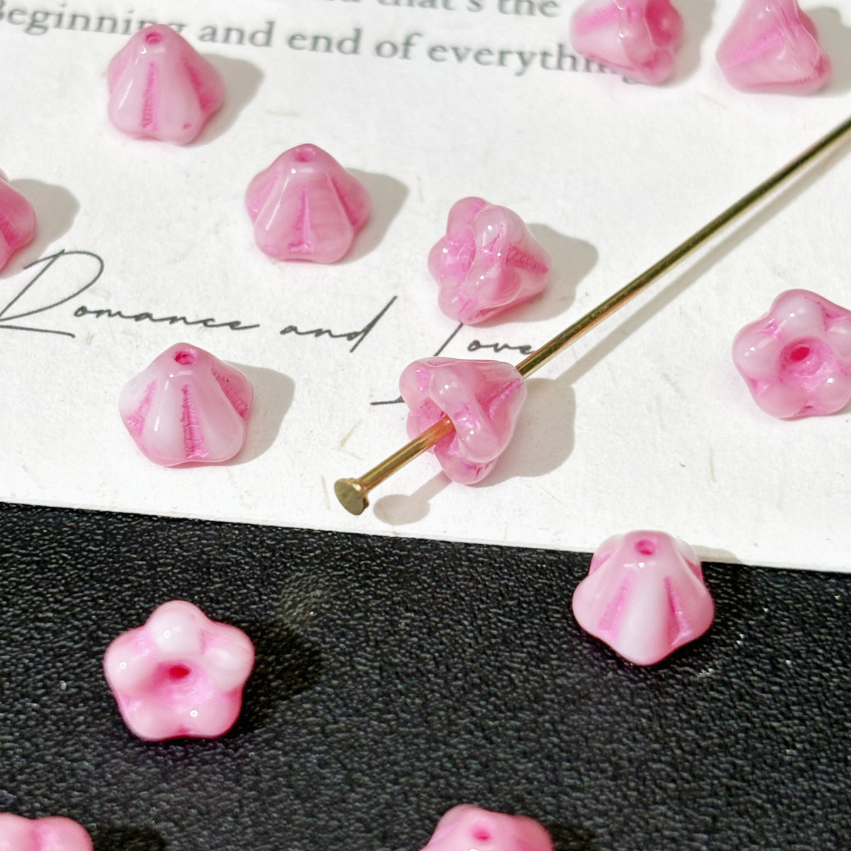 4*6mm Czech Glass Center-Drilled Bell Flower Beads - Trumpet Blossom Loose Beads & Bead Caps for DIY Jewelry