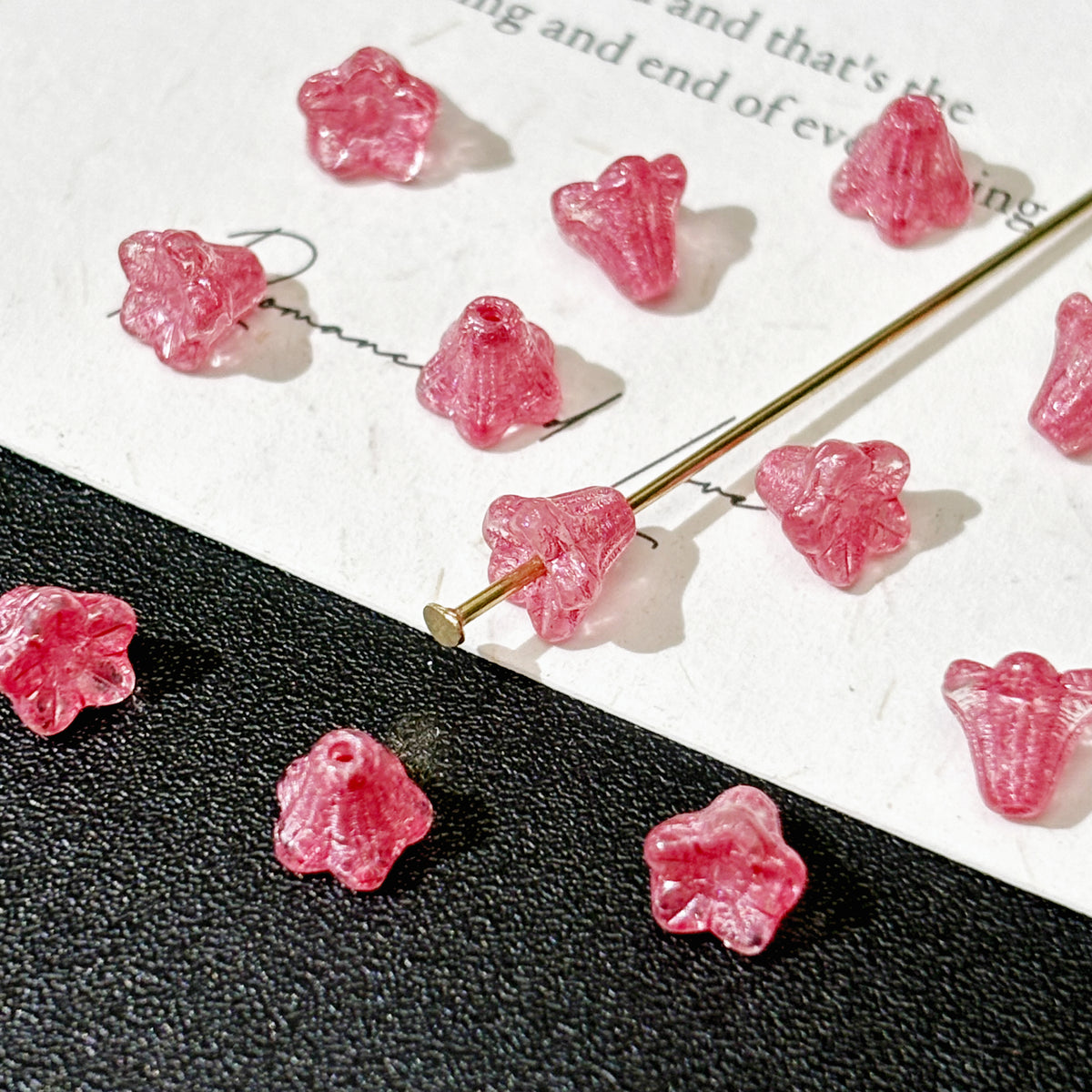 4*6mm Czech Glass Center-Drilled Bell Flower Beads - Trumpet Blossom Loose Beads & Bead Caps for DIY Jewelry