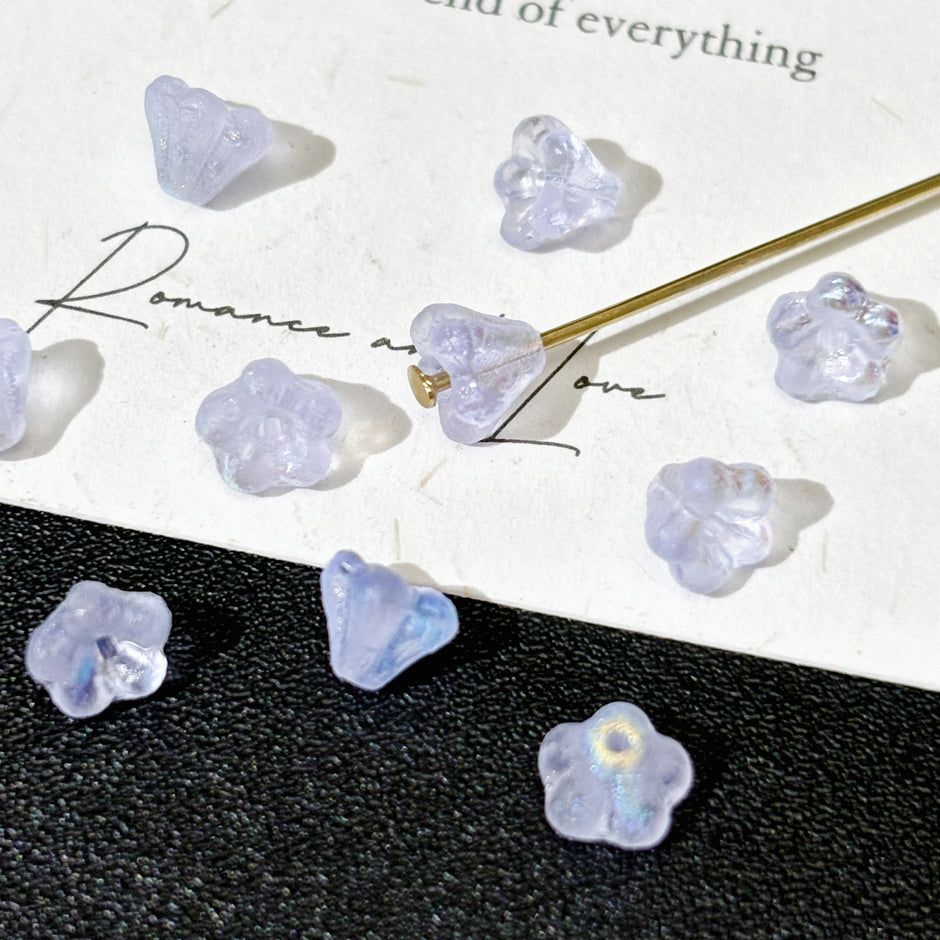4*6mm Czech Glass Center-Drilled Bell Flower Beads - Trumpet Blossom Loose Beads & Bead Caps for DIY Jewelry