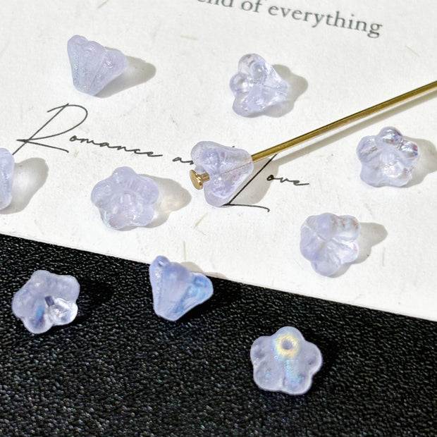 4*6mm Czech Glass Center-Drilled Bell Flower Beads - Trumpet Blossom Loose Beads & Bead Caps for DIY Jewelry