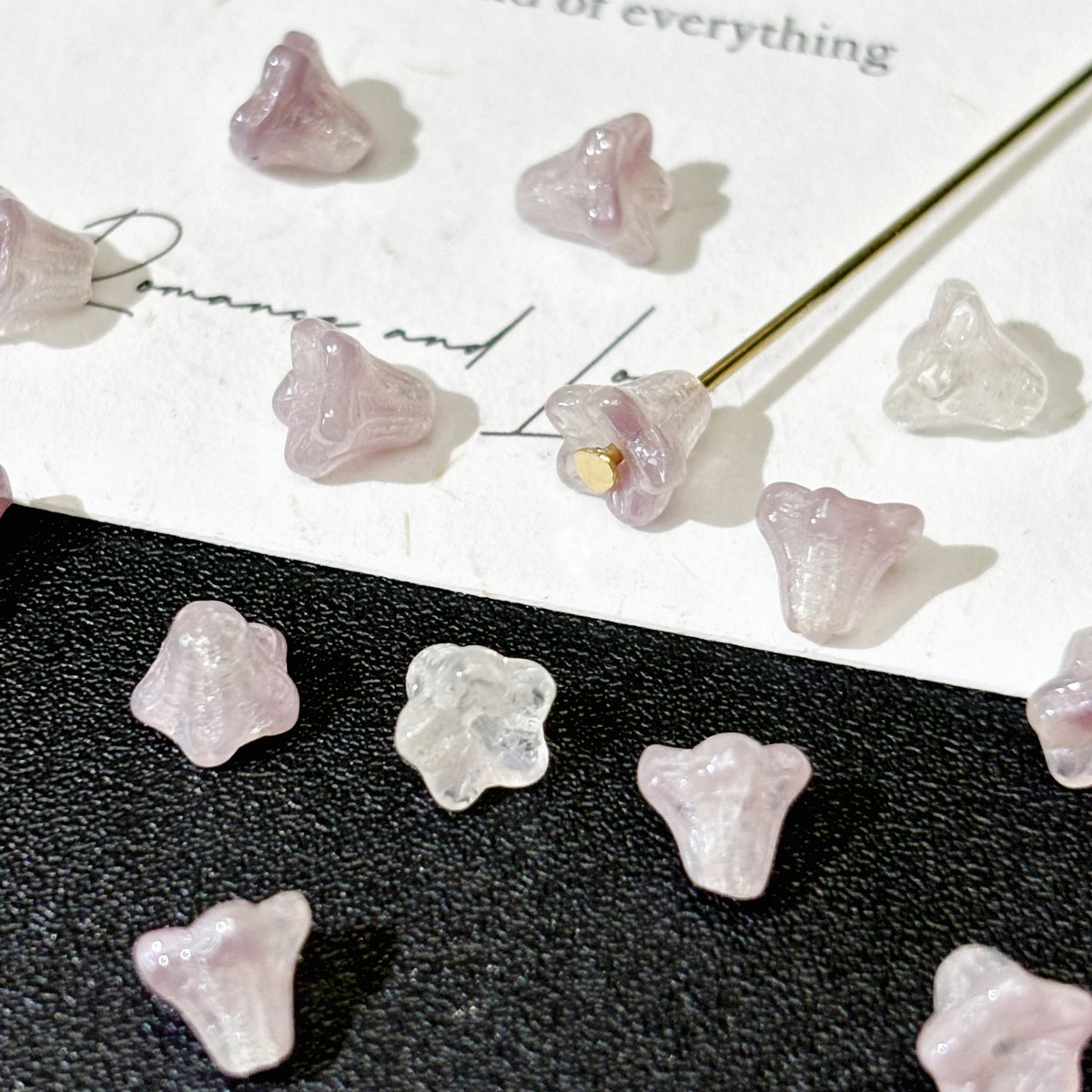4*6mm Czech Glass Center-Drilled Bell Flower Beads - Trumpet Blossom Loose Beads & Bead Caps for DIY Jewelry