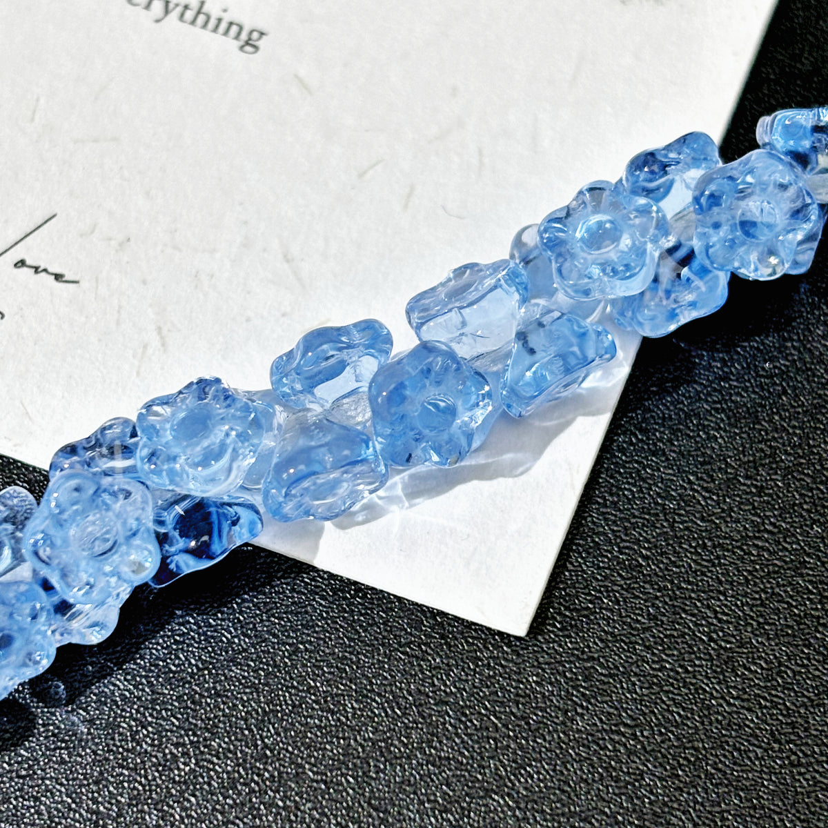 Blue Czech Glass Beads Assortment - Mixed Flowers, Birds, Leaves & Multi-Shape Loose Beads for DIY Jewelry
