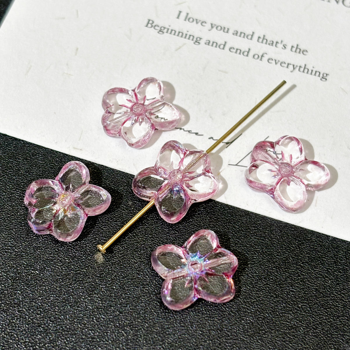 14x12mm Czech Glass Starfish Flower Beads - Cute Sea Star Loose Beads for DIY Bracelets, Necklaces & Phone Charms