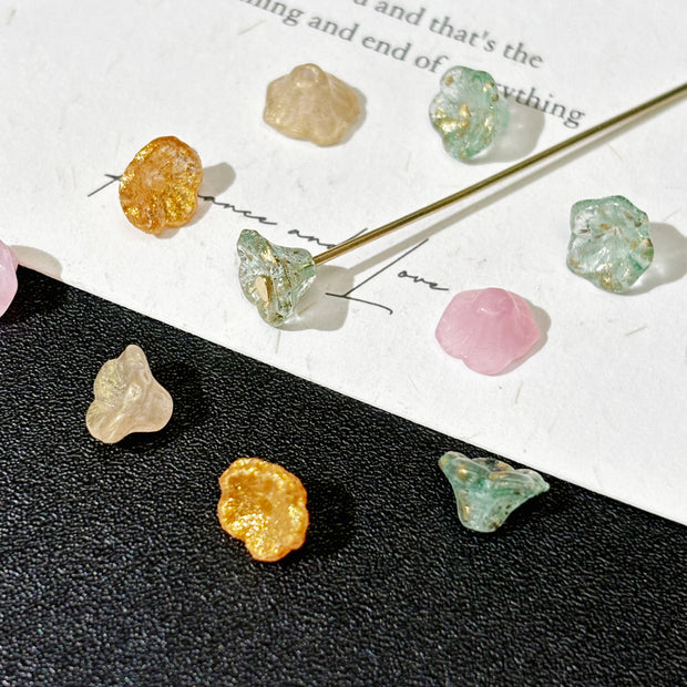 7x5mm Assorted Czech Glass Trumpet Bell Flower Beads - Mixed Mini Floral Loose Beads for DIY Jewelry & Necklaces
