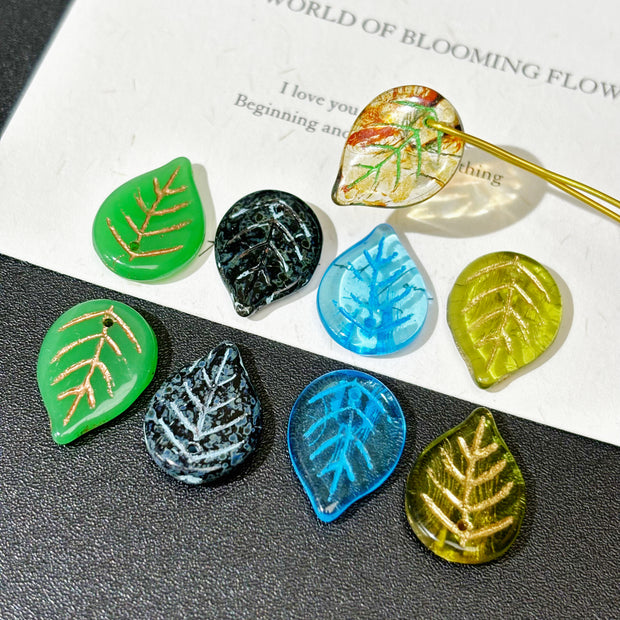 13x18mm Czech Glass Top-Drilled Leaf Beads