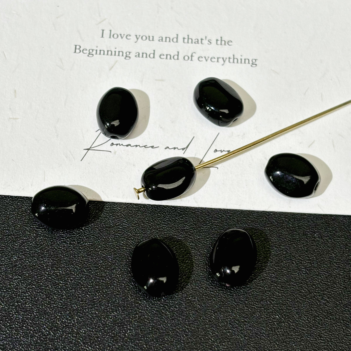 Czech Glass Beads Black Series