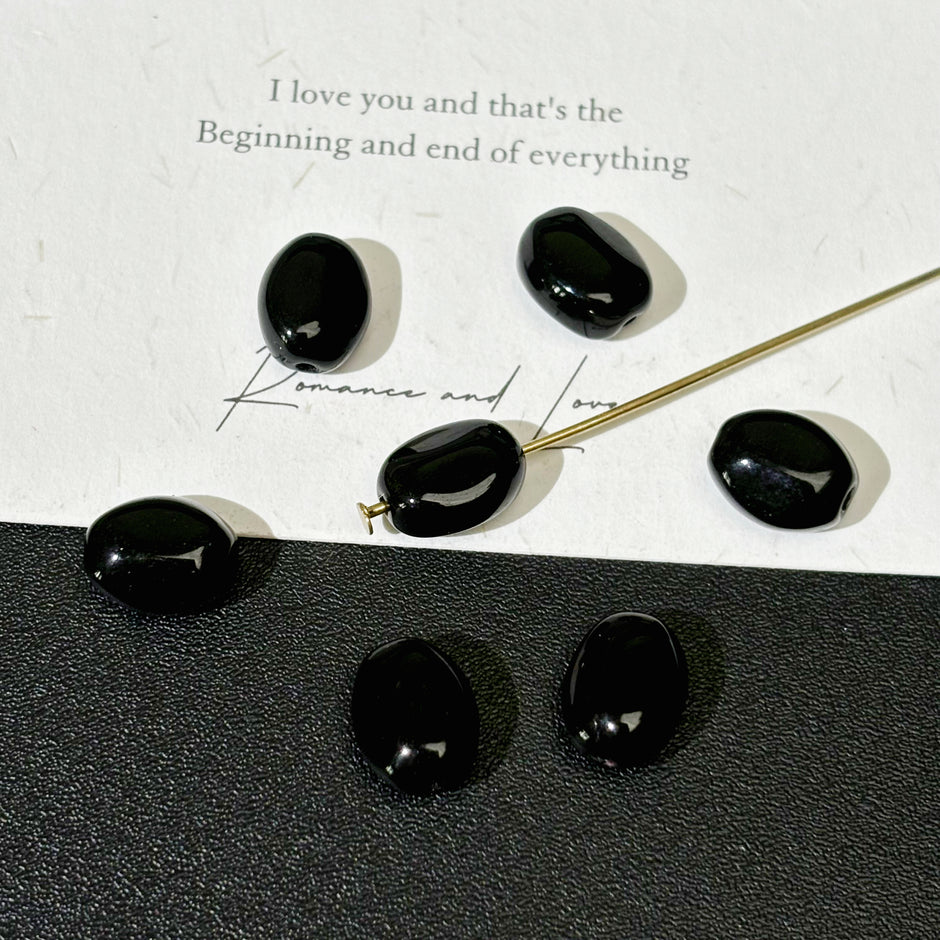 Czech Glass Beads Black Series