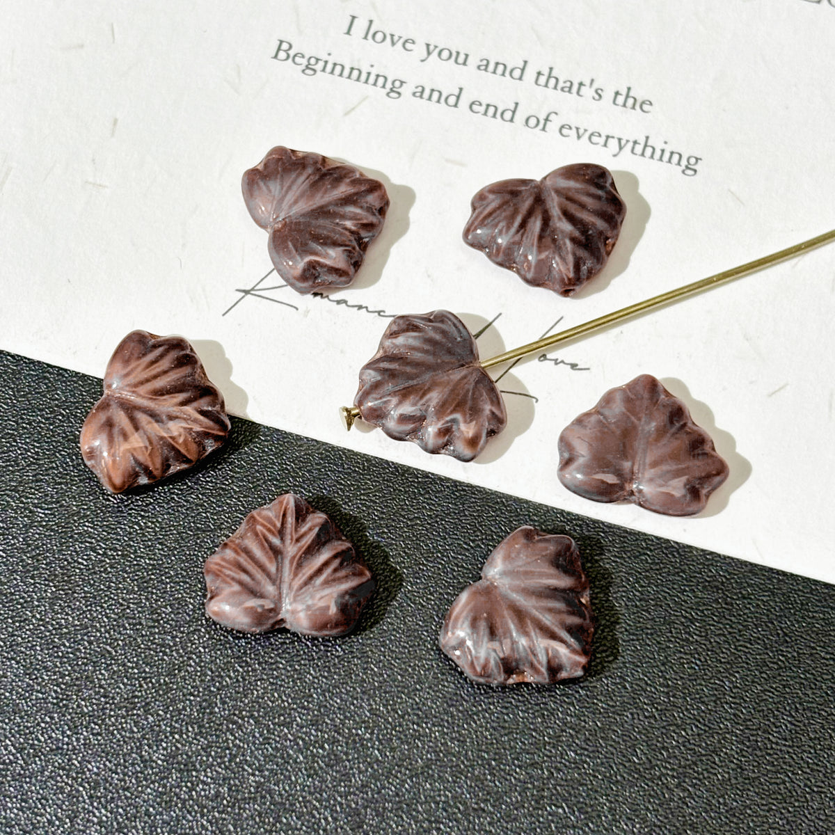 13x11mm Vintage Maple Leaf Czech Glass Beads - Autumn Botanical Loose Beads for DIY Necklaces & Bracelets