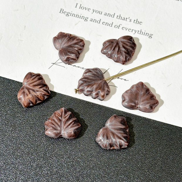 13x11mm Vintage Maple Leaf Czech Glass Beads - Autumn Botanical Loose Beads for DIY Necklaces & Bracelets