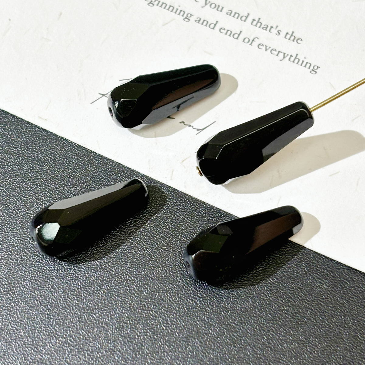 Czech Glass Beads Black Series